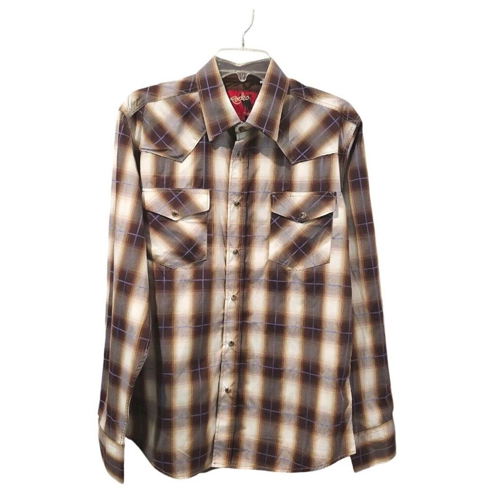 Rodeo Clothing Co Mens Multicolor Pearl Snap Western Cowboy‎ Shirt NWOT